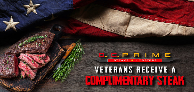 Complimentary steak on Veterans Day